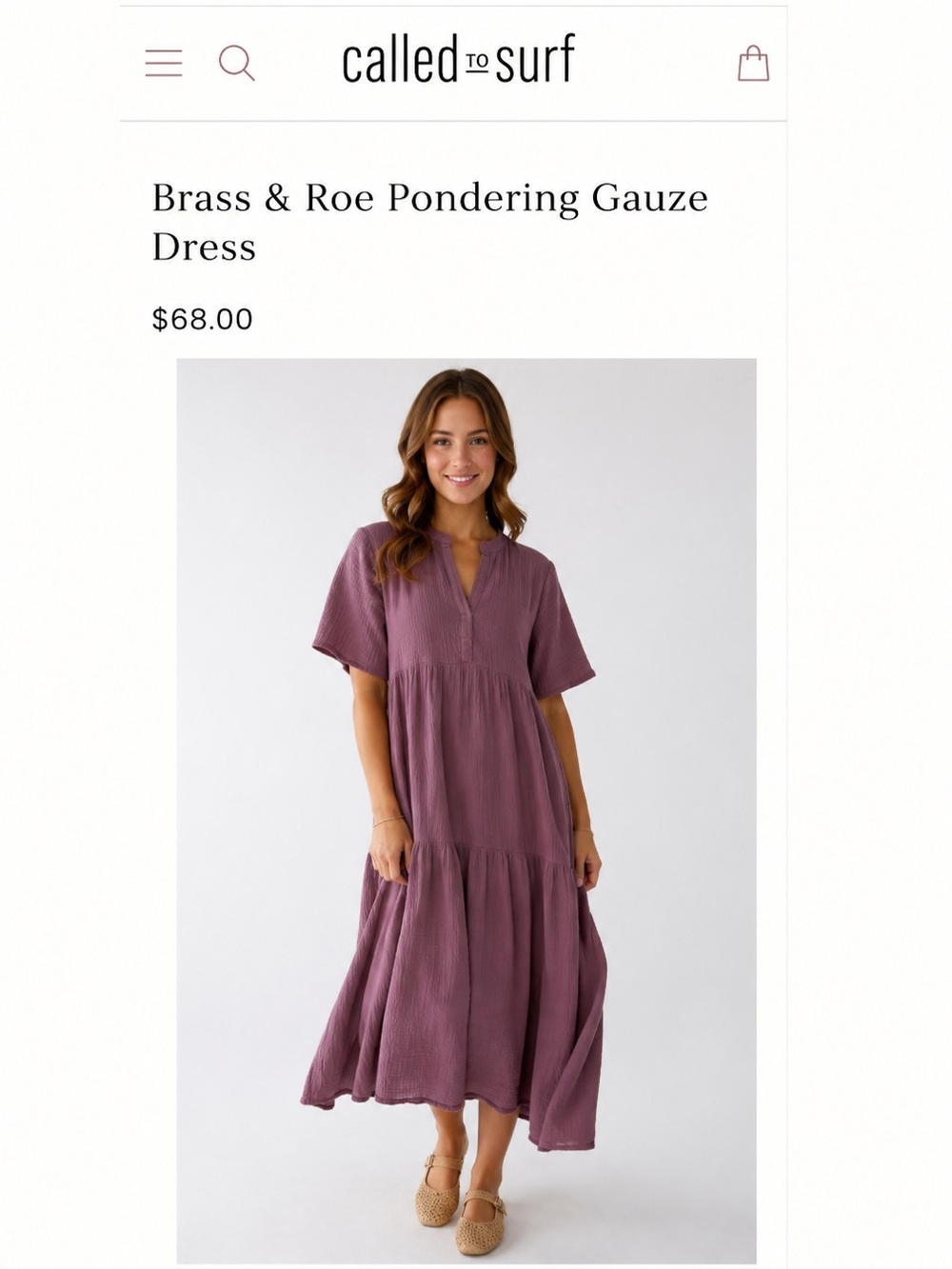 Brass and Roe - Pondering Gauze Dress - Mauve